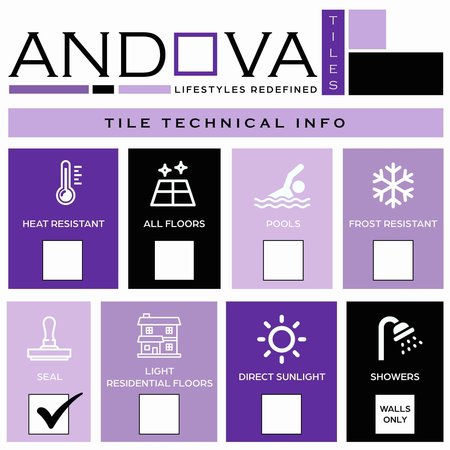 Andova Tiles ANDOVA TILES Novo 2" x 2" Beveled Glass Grid Mosaic Wall Tile ANDNOV110